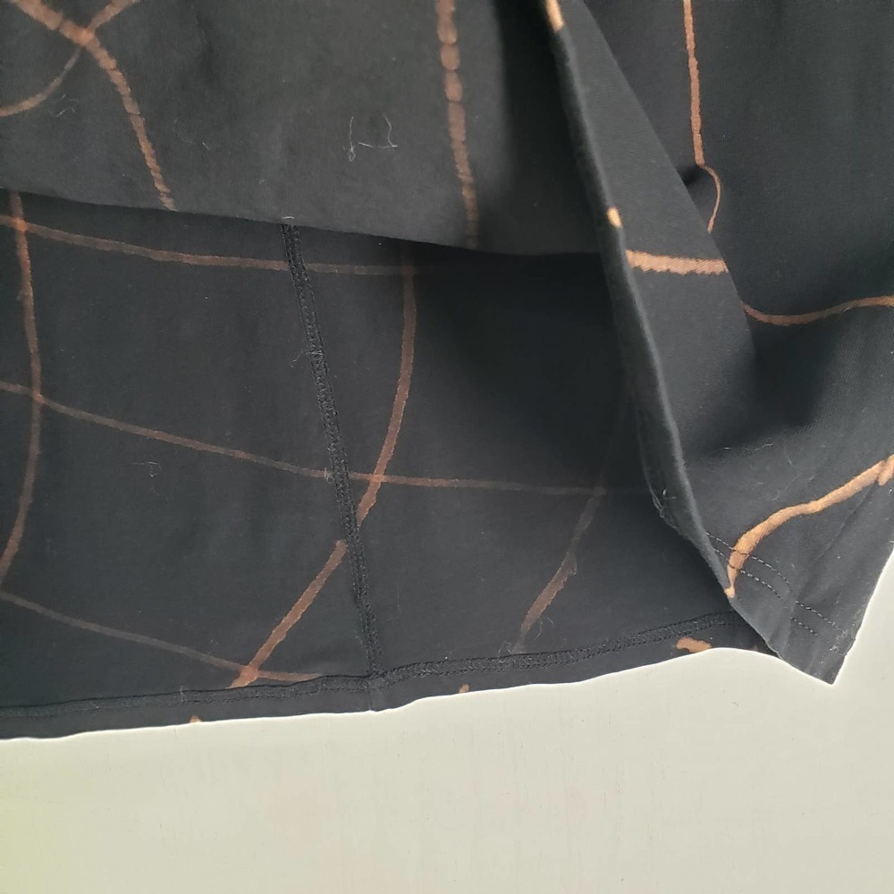 Avatar Imports A-Line Knit Skirt M Black Bleach Dyed Boho Hippie - Picture 6 of 7
